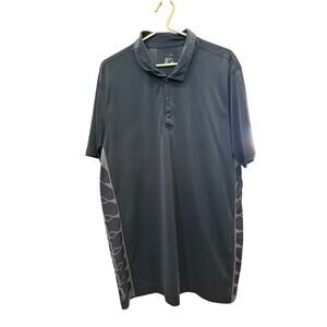 OAKLEY Black Dotted Golf Shirt XXL EUC Perforated Vent Button Polo 96548